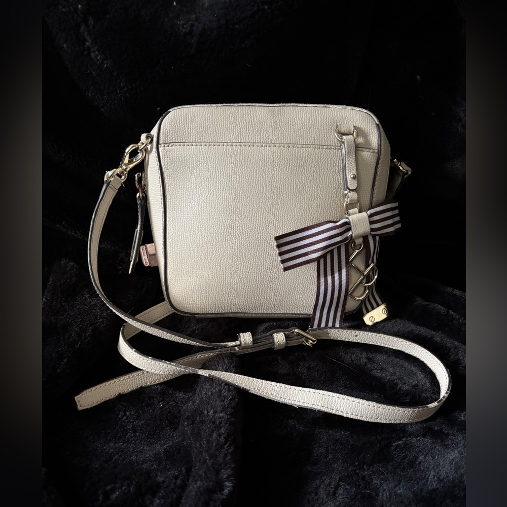 Henri Bendel Cream Crossbody Bag with Signature Bow Charm